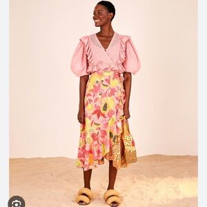 Farm Rio Dual Print MIDI Skirt Multi